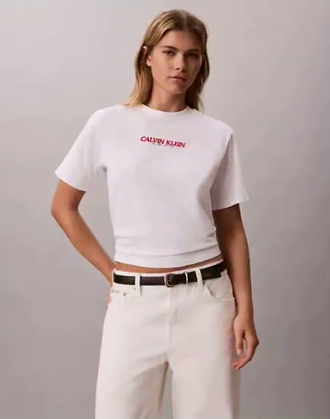 calvin klein logo graphic boxy tee
