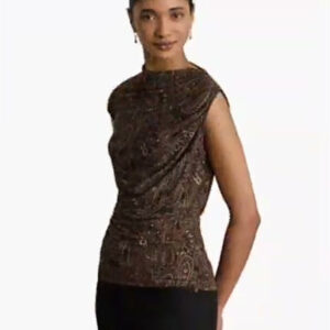 lauren ralph lauren — women's paisley shirred top