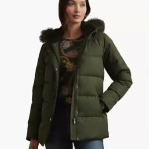 lauren ralph lauren — women's faux fur hooded puffer coat