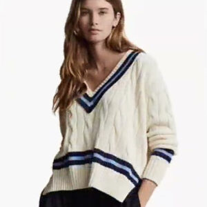 polo ralph lauren — women's cable knit cotton cricket sweater