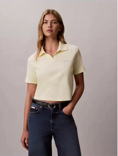 monologo rib cropped polo shirt