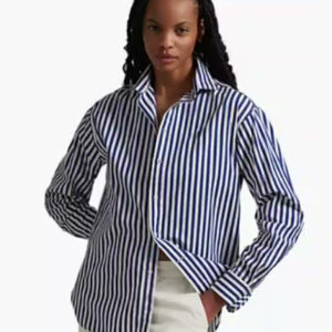 polo ralph lauren — women's relaxed fit striped cotton shirt