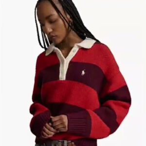 polo ralph lauren — women's striped wool blend rugby sweater
