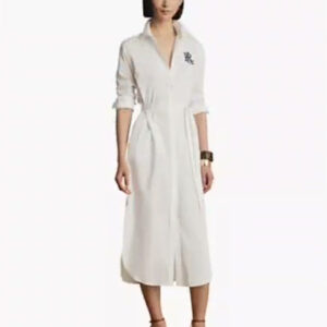 women's button down collared dress