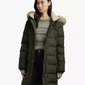 lauren ralph lauren — petite faux fur hooded puffer coat macy's exclusive