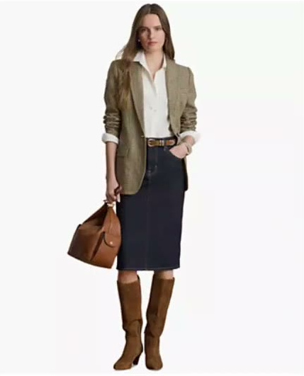 lauren ralph lauren — women's denim pencil skirt lauren ralph lauren — women's denim pencil skirt