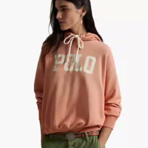 polo ralph lauren — women's crewneck lightweight logo print hoodie