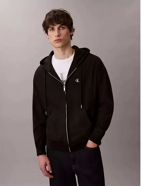 premium terry relaxed zip hoodie