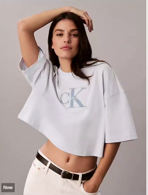 denim monologo boxy t shirt