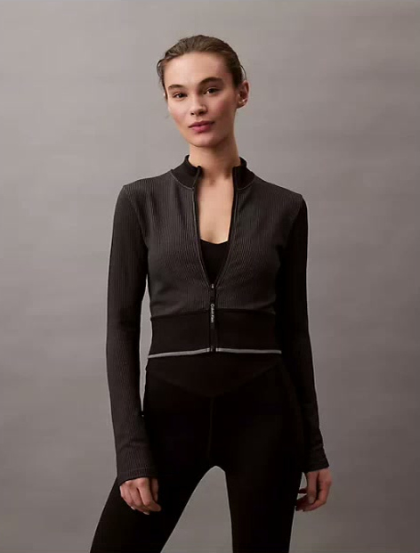 rib sport cropped jacket