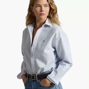 polo ralph lauren — women's point collared relaxed fit shirt