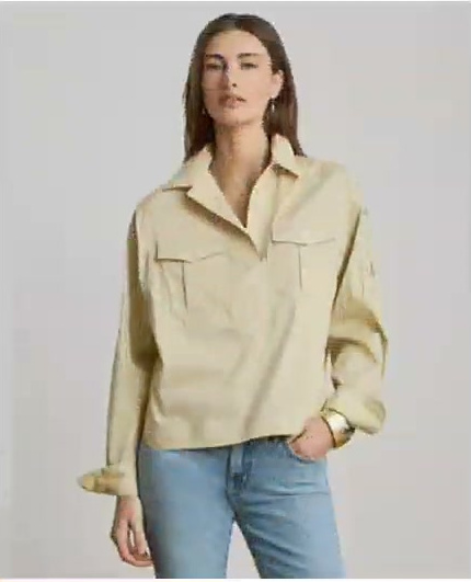 lauren ralph lauren — women's long sleeve cropped shirt lauren ralph lauren — women's long sleeve cropped shirt