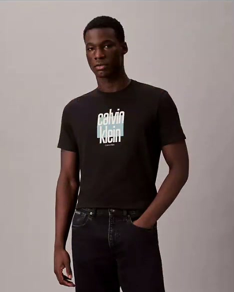 modern calvin klein graphic logo tee