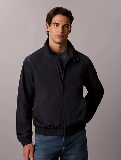 nylon grid bomber jacket