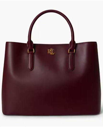 lauren ralph lauren — full grain leather large marcy satchel bag lauren ralph lauren — full grain leather large marcy satchel bag