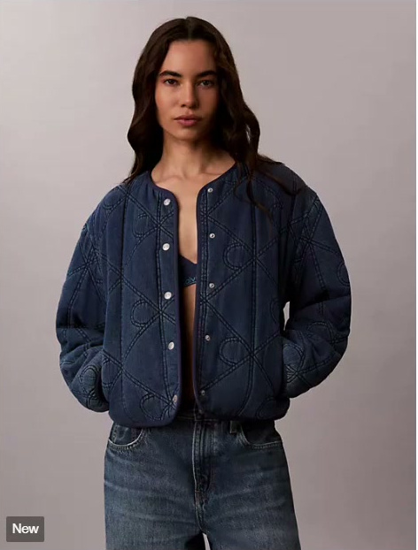 emblem logo cotton quilted liner jacket