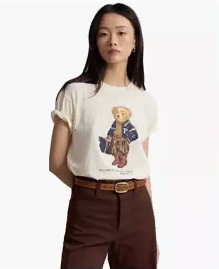 polo ralph lauren — women's polo bear cotton jersey t shirt polo ralph lauren — women's polo bear cotton jersey t shirt