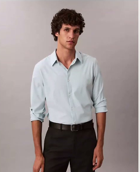 tech stretch slim button down shirt