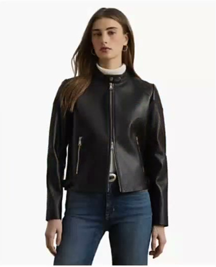 lauren ralph lauren — women's lambskin moto jacket lauren ralph lauren — women's lambskin moto jacket