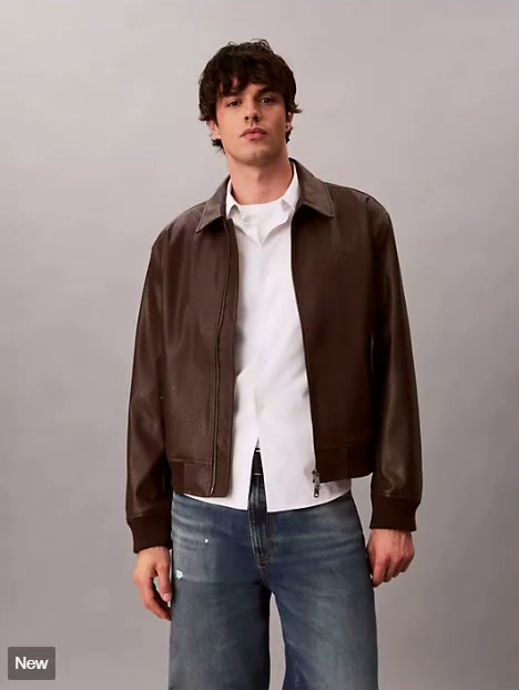 faux leather bomber jacket