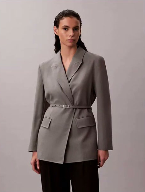 stretch belted blazer