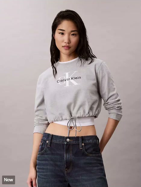 monologo cropped drawstring tee