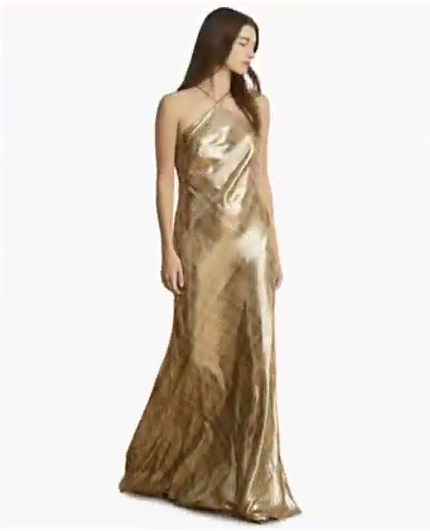 women's halter metallic plaid gown women's halter metallic plaid gown