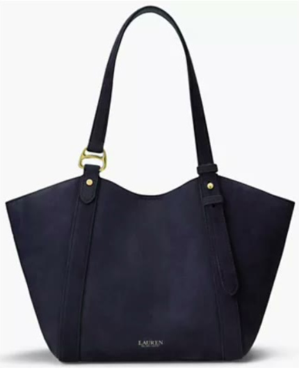 lauren ralph lauren — tasha small suede tote handbag lauren ralph lauren — tasha small suede tote handbag