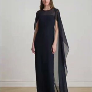 women's cape georgette gown
