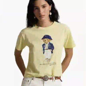 polo ralph lauren — women's bear print crewneck t shirt