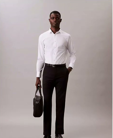 refined slim stretch button down shirt