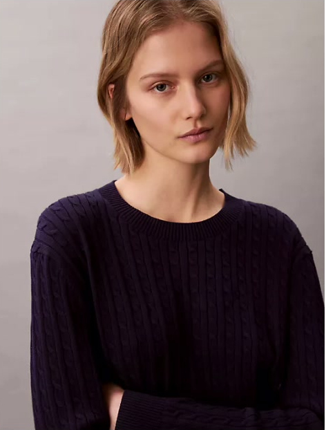 cotton cable knit sweater