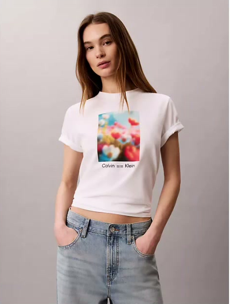 flower graphic classic t shirt
