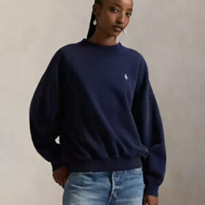 polo ralph lauren — women's oversized back logo crew neck top