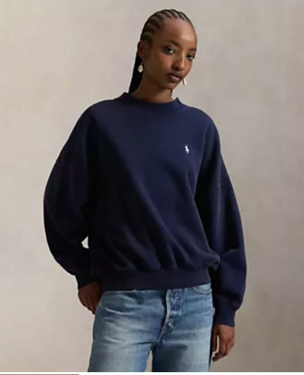 polo ralph lauren — women's oversized back logo crew neck top polo ralph lauren — women's oversized back logo crew neck top