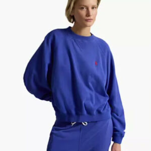 polo ralph lauren — women's lightweight fleece crew neck sweatshirt