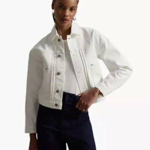 polo ralph lauren — women's spread collar long sleeve trucker denim jacket