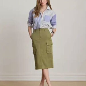 lauren ralph lauren — women's zip & fly chino cargo pencil skirt