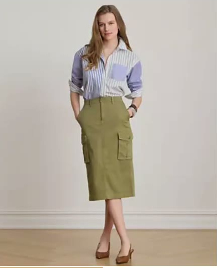 lauren ralph lauren — women's zip & fly chino cargo pencil skirt lauren ralph lauren — women's zip & fly chino cargo pencil skirt
