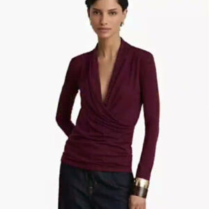lauren ralph lauren — women's long sleeve surplice blouse
