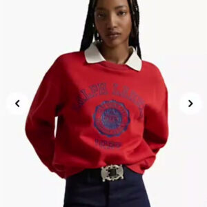 polo ralph lauren — women's polo collar crewneck sweatshirt