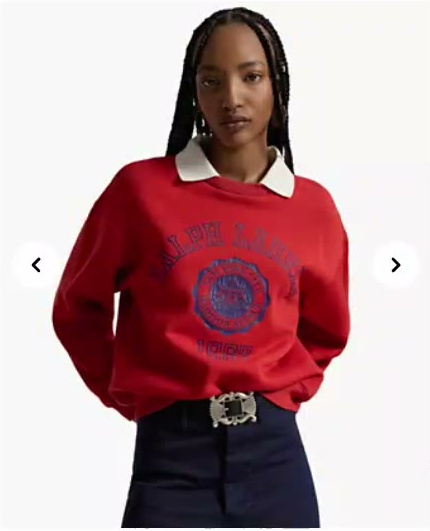 polo ralph lauren — women's polo collar crewneck sweatshirt polo ralph lauren — women's polo collar crewneck sweatshirt