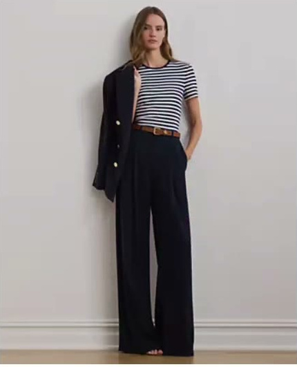 lauren ralph lauren — women's double faced georgette wide leg pants lauren ralph lauren — women's double faced georgette wide leg pants
