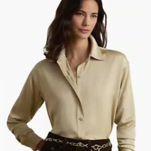 lauren ralph lauren — women's relaxed fit satin charmeuse shirt