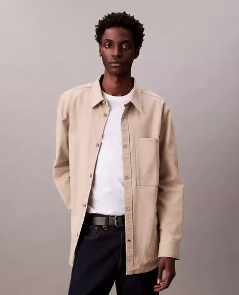 canvas relaxed shirt jacket