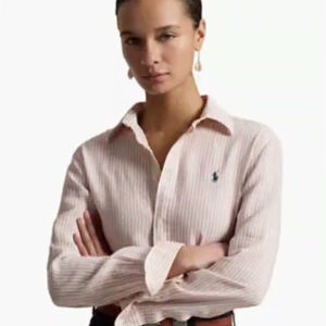 polo ralph lauren — women's classic fit striped linen shirt