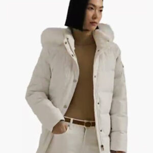 lauren ralph lauren — petite faux fur hooded puffer coat macy's exclusive