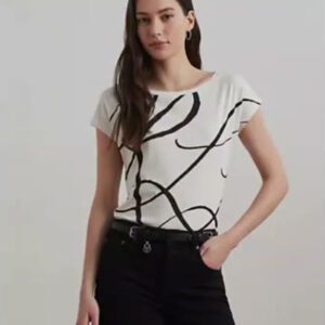 lauren ralph lauren — women's logo print short sleeve top