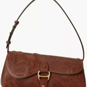 lauren ralph lauren — tasha medium floral tooled leather east west bag
