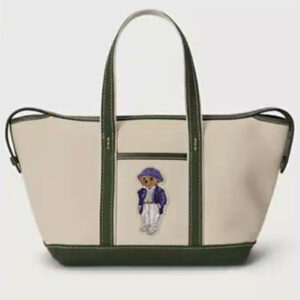 polo ralph lauren — women's bear canvas mini shopper tote